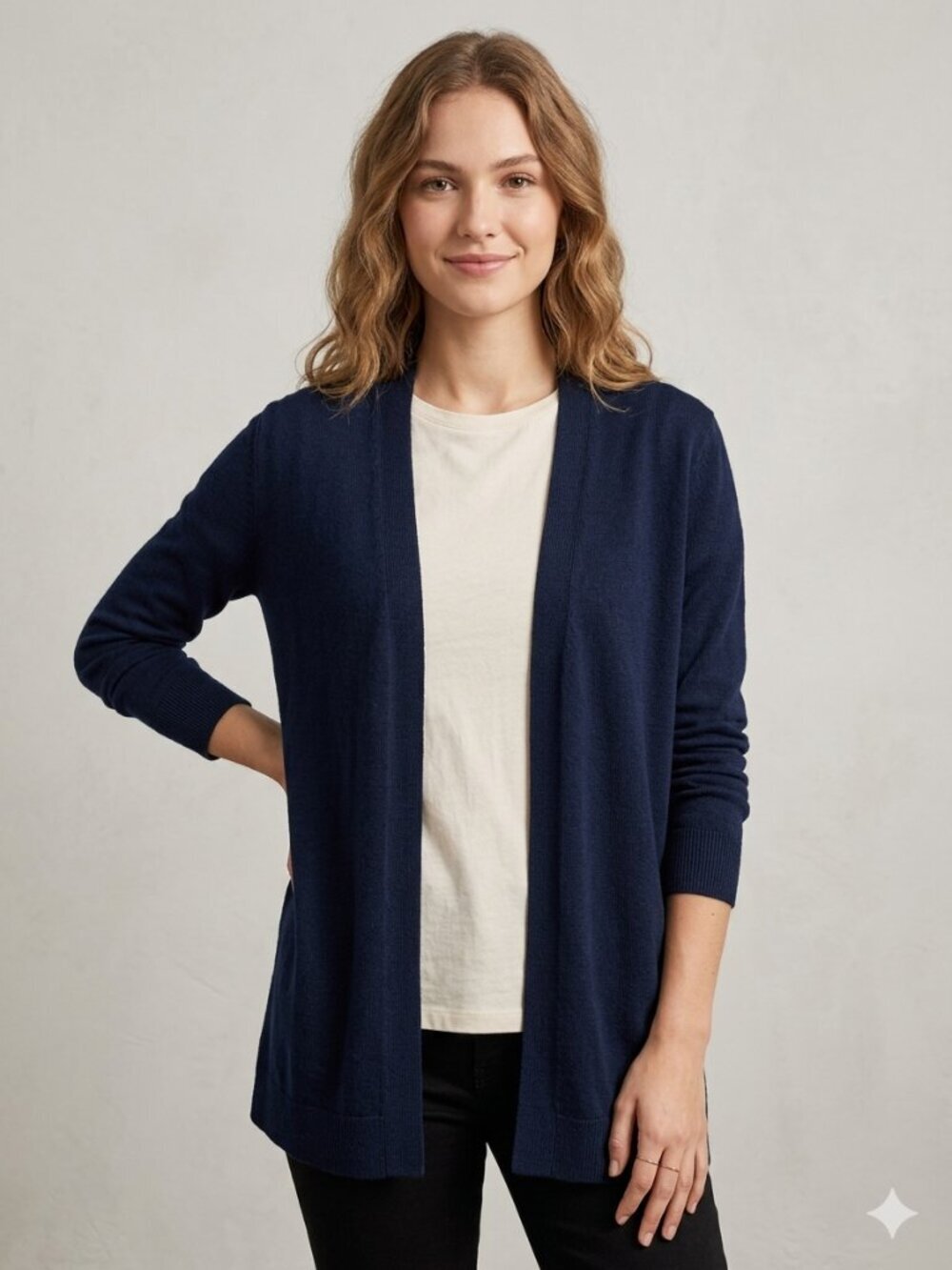 Eileen Fisher Women's Blue 100% Organic Linen Ribbed Long Sleeve Cardigan XS/TP
